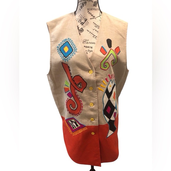IB Diffusion Women’s 12 Colorful Patterned Vest Hippie Southwestern Festival - Picture 1 of 5